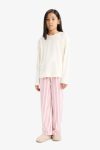 Girls' Long Sleeve Striped Pajama Set