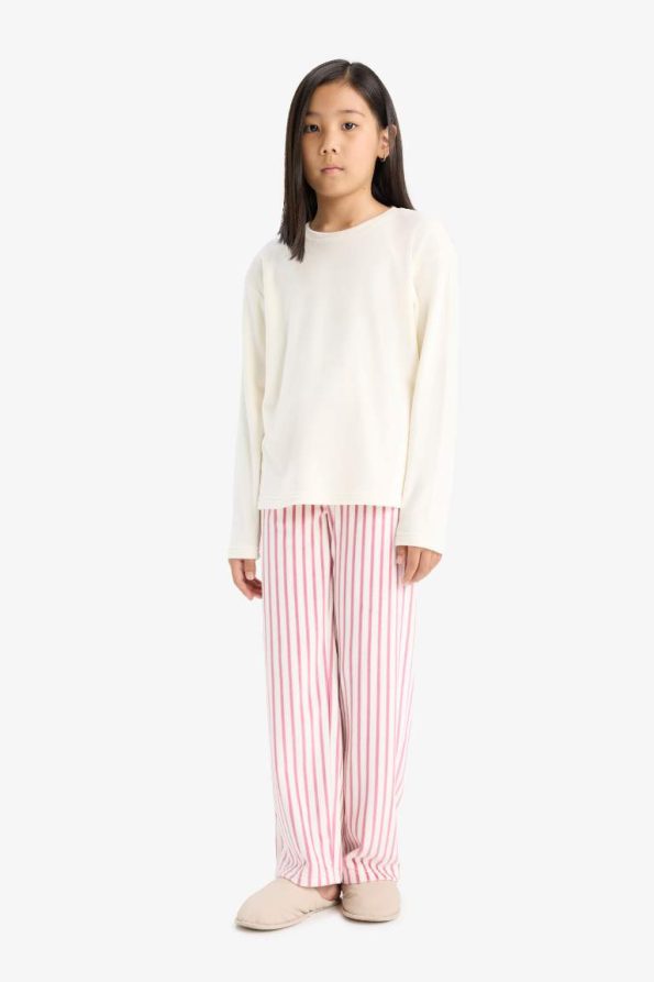 Girls' Long Sleeve Striped Pajama Set