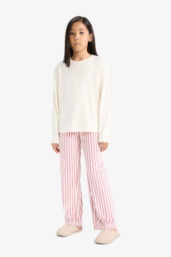 Girls' Long Sleeve Striped Pajama Set