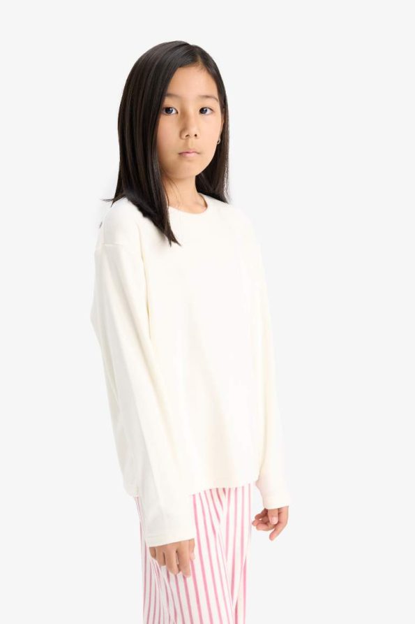 Girls' Long Sleeve Striped Pajama Set