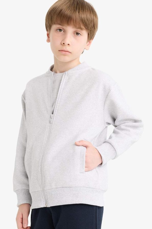 Boys' College Style Bomber School Cardigan