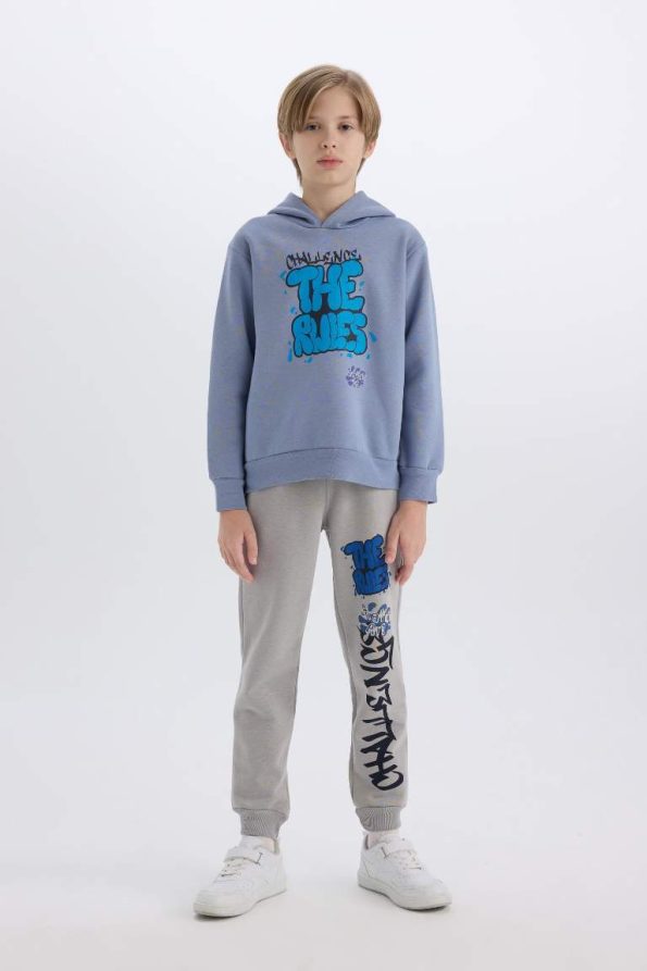 Boys' Hooded Printed Sweatshirt