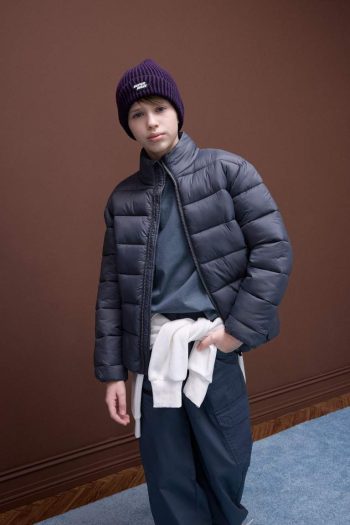 Boys' Waterproof Zippered Pocket Basic Puffer Jacket