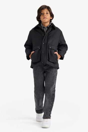 Boys' Polo Collar Snap Button Jacket