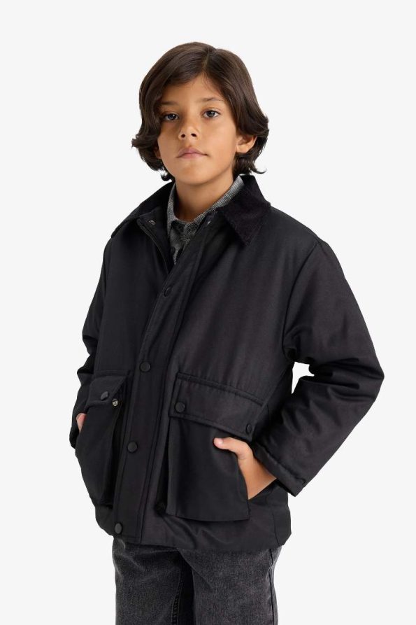 Boys' Polo Collar Snap Button Jacket