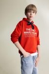 Boys' Oversized Hooded Printed Sweatshirt