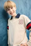 Boys' Oversized Fit Polo Collar Sweatshirt