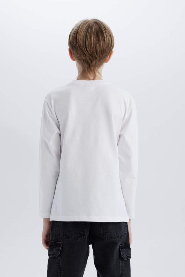 Boys' Printed Long Sleeve Crew Neck T-Shirt