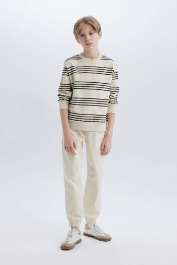Boys' Striped Crew Neck Sweatshirt