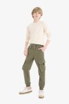 Boys' Elastic Waist Cargo Pocket Sweatpants