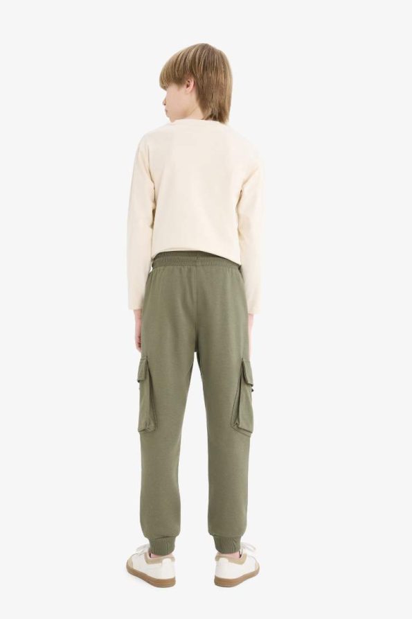 Boys' Elastic Waist Cargo Pocket Sweatpants