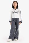 Girls' 2-Piece Set Printed Sweatshirt with Elastic Waist Wide Leg Jogger Pants