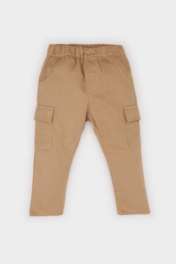Boys' 2-Piece Set with Long Sleeve Shirt and Elastic Waist Cargo Pants
