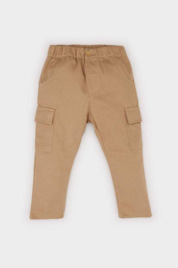 Boys' 2-Piece Set with Long Sleeve Shirt and Elastic Waist Cargo Pants