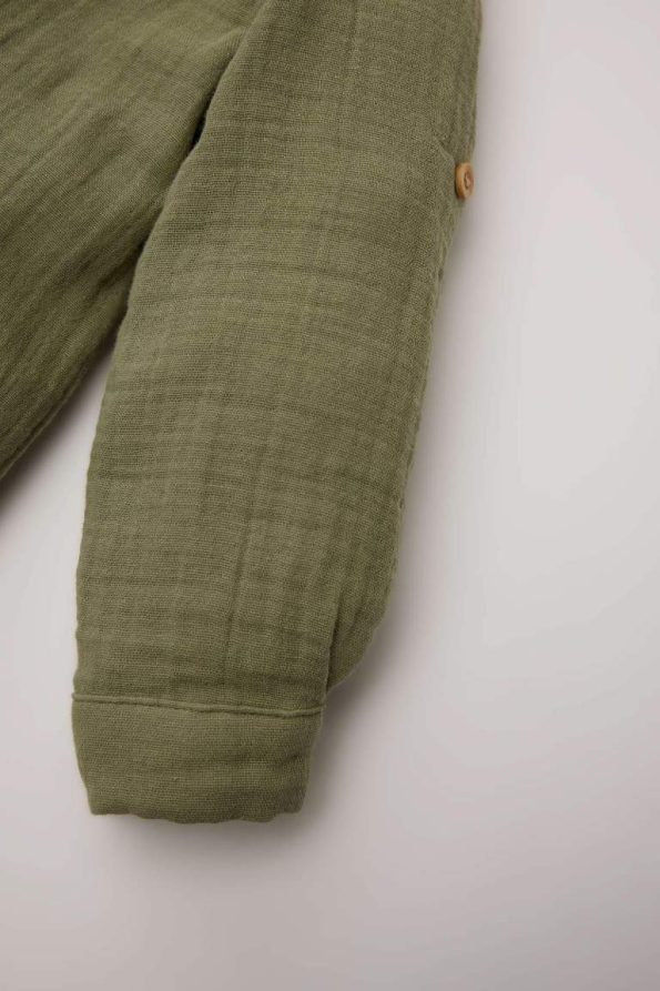 Boys' 2-Piece Set with Long Sleeve Shirt and Elastic Waist Cargo Pants