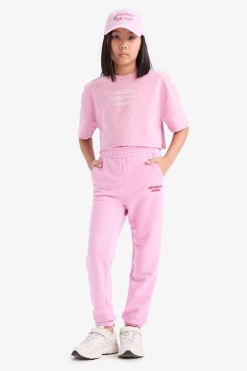 Girls' Printed Jogger Pants with Elastic Waist and Cuffs