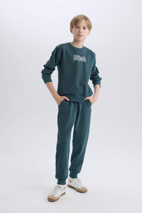 Boys' Two-Piece Printed Sweatshirt and Elastic Waist Pants Set
