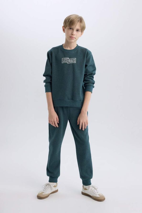 Boys' Two-Piece Printed Sweatshirt and Elastic Waist Pants Set