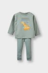 Boys' Dinosaur Print Long Sleeve T-Shirt and Elastic Waist Pants Set