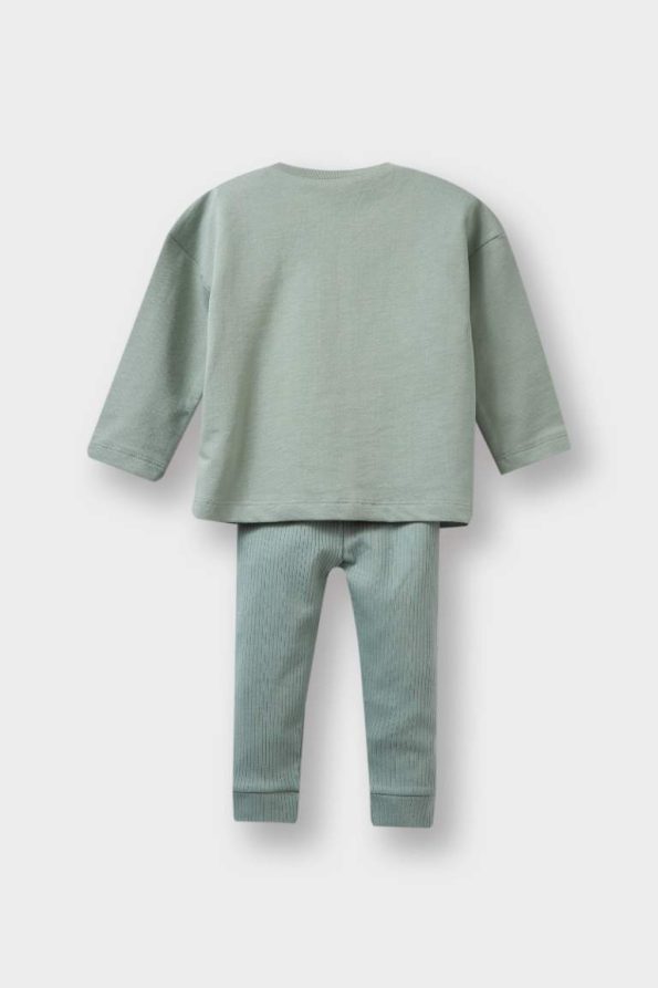 Boys' Dinosaur Print Long Sleeve T-Shirt and Elastic Waist Pants Set