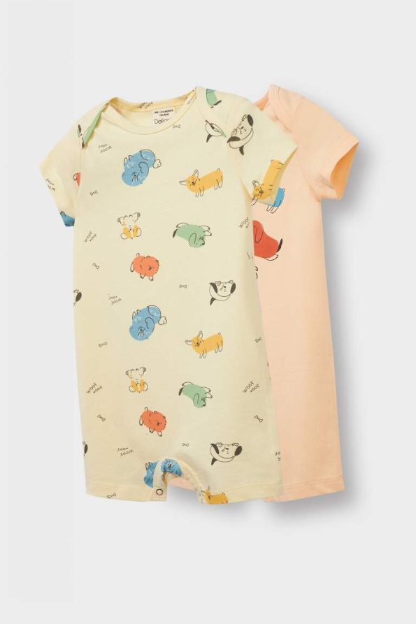 Baby Boy Newborn Animal Print Short Sleeve Bodysuit Set