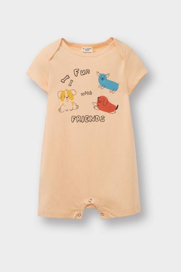 Baby Boy Newborn Animal Print Short Sleeve Bodysuit Set