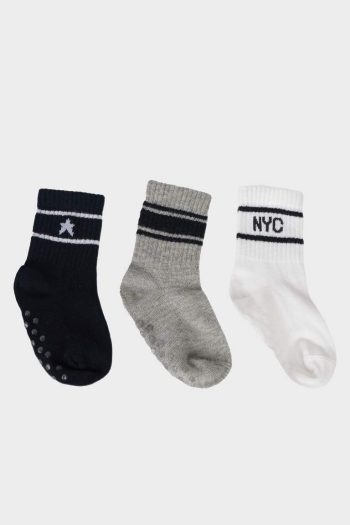 Boys' Non-Slip Cotton Long Socks 3-Pack