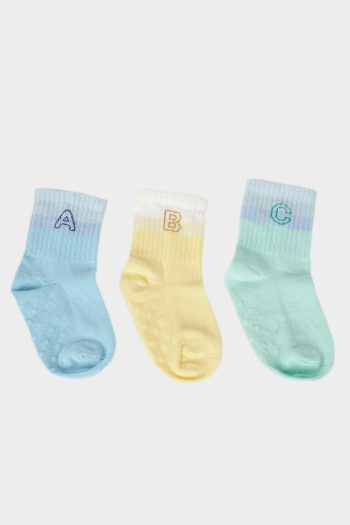 Boys' Non-Slip Cotton Long Socks - Set of 3