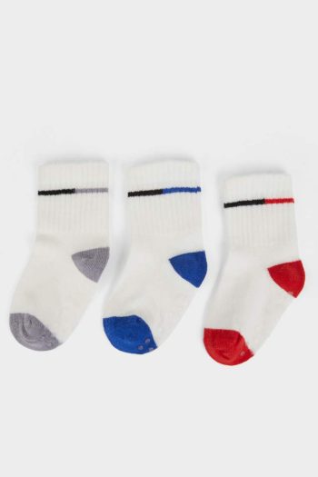 Boys' Non-Slip Sole Cotton Long Socks - Set of 3
