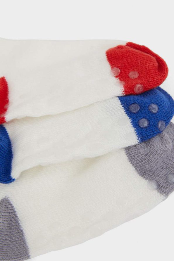 Boys' Non-Slip Sole Cotton Long Socks - Set of 3