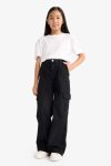 Girls' Wide Leg Cargo Jeans