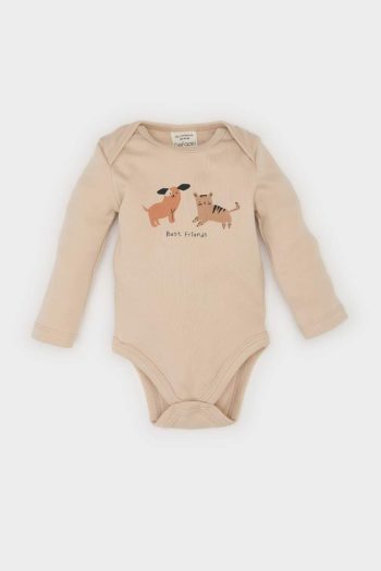 Baby Boy Newborn Printed Long Sleeve Snap Bodysuit