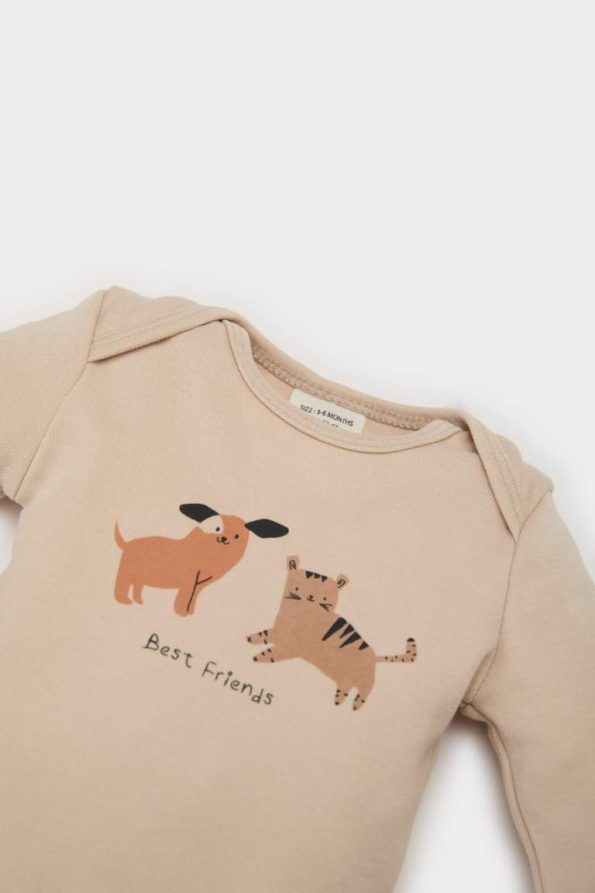 Baby Boy Newborn Printed Long Sleeve Snap Bodysuit