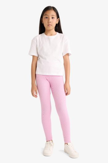 Girls' Ribbed Jersey Leggings - Set of 2