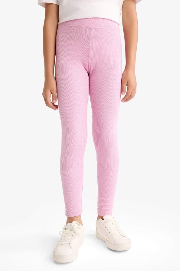 Girls' Ribbed Jersey Leggings - Set of 2