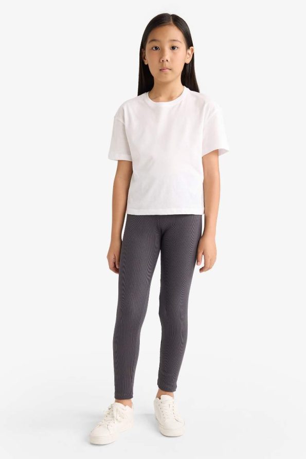 Girls' Ribbed Jersey Leggings - Set of 2