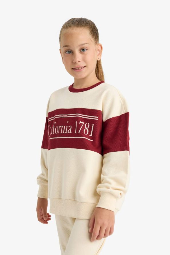 Girls' 2-Piece Printed Sweatshirt and Jogger Set
