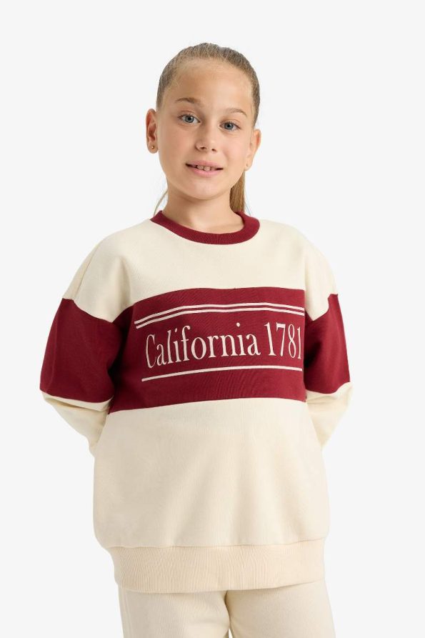 Girls' 2-Piece Printed Sweatshirt and Jogger Set