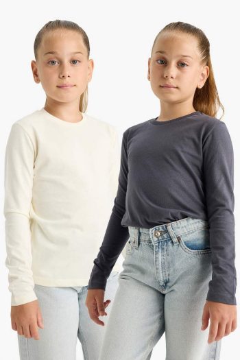 Girls' Long Sleeve Crew Neck T-Shirt Set