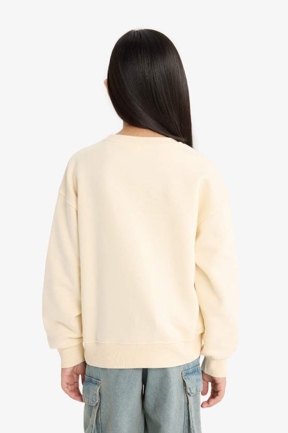 Girls' Relax Fit Printed Soft Fleece Sweatshirt