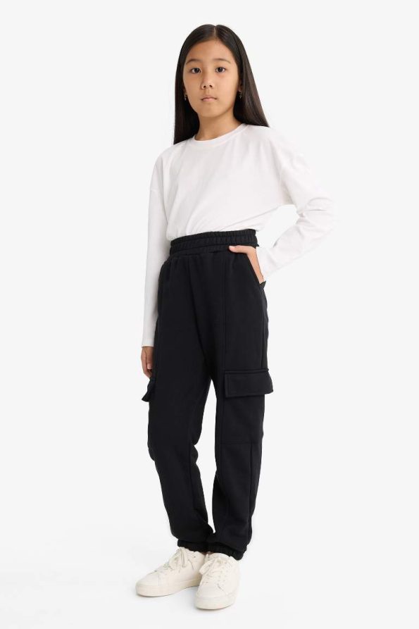 Girls' Waistband Cargo Jogger Pants
