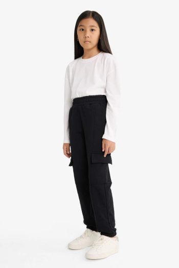 Girls' Waistband Cargo Jogger Pants