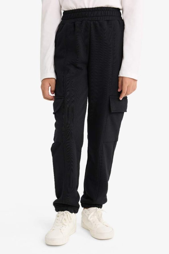 Girls' Waistband Cargo Jogger Pants