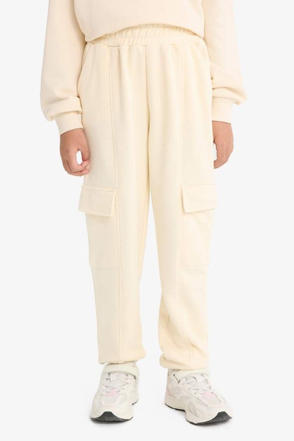 Girls' Elastic Waist Cargo Jogger Pants