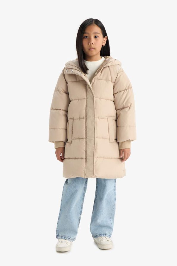 Girls' Waterproof Hooded Zip-Up Parka