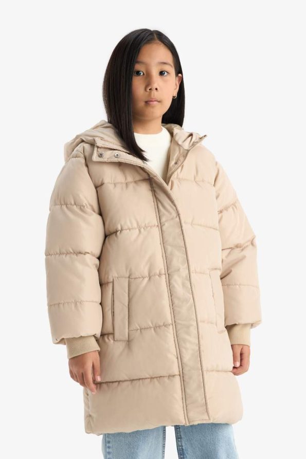 Girls' Waterproof Hooded Zip-Up Parka
