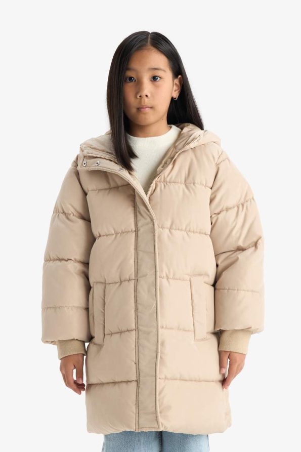 Girls' Waterproof Hooded Zip-Up Parka