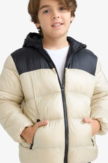 Boys' Water-Resistant Hooded Puffer Jacket