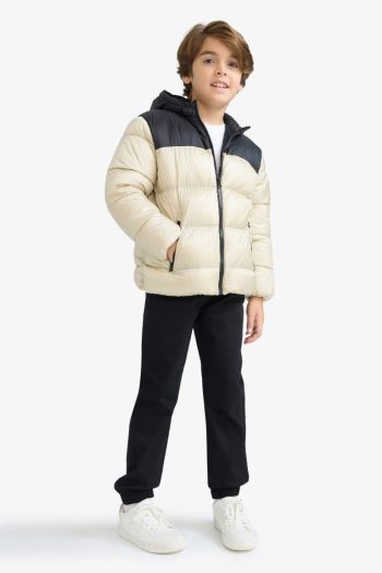 Boys' Water-Resistant Hooded Puffer Jacket
