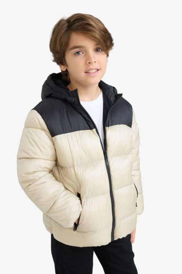 Boys' Water-Resistant Hooded Puffer Jacket